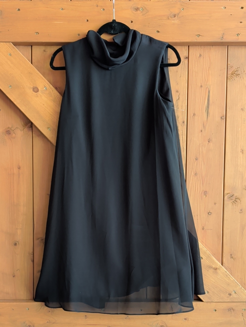 connected apparel Black Sleeveless Cowl Midi Dress